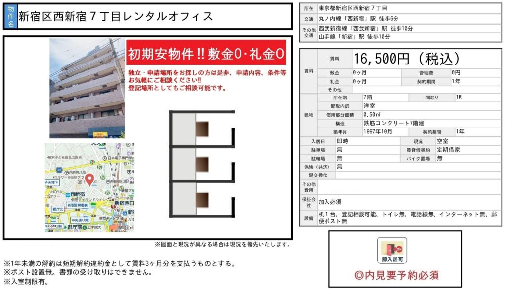 東京・新宿区西新宿の物件（西新宿駅徒歩6分）